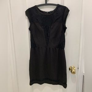 The Kooples black textured mini dress. Size Large